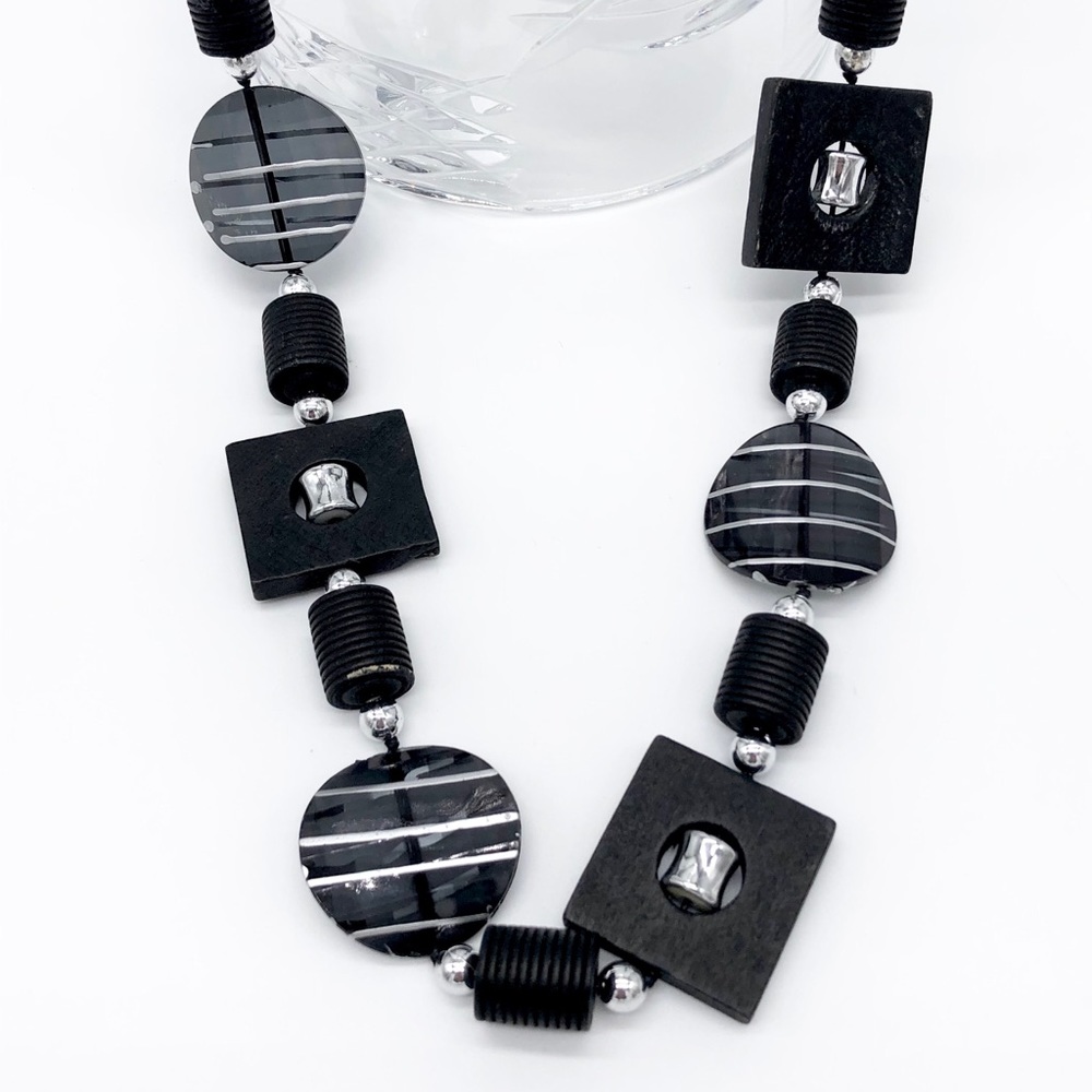 Italian Design black wooden necklace